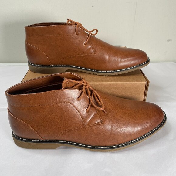 London Fog Blackburn Chukka Faux Leather Shoe Men\'s 13 Brown w/ Memory Foam main image 6
